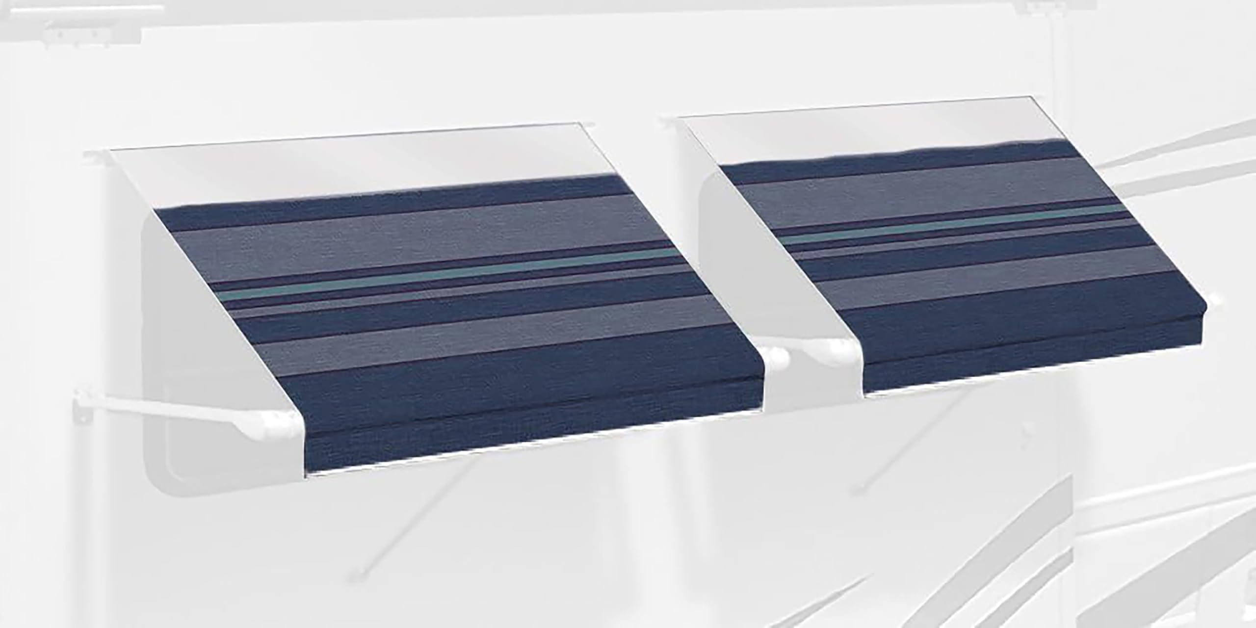 Carefree IN0657C00 SL XL Premium Indigo 6.5' Long RV Camper Complete Window Awning with White Arms (Indigo with White Wrap and Red Tenera Thread) - Image 5