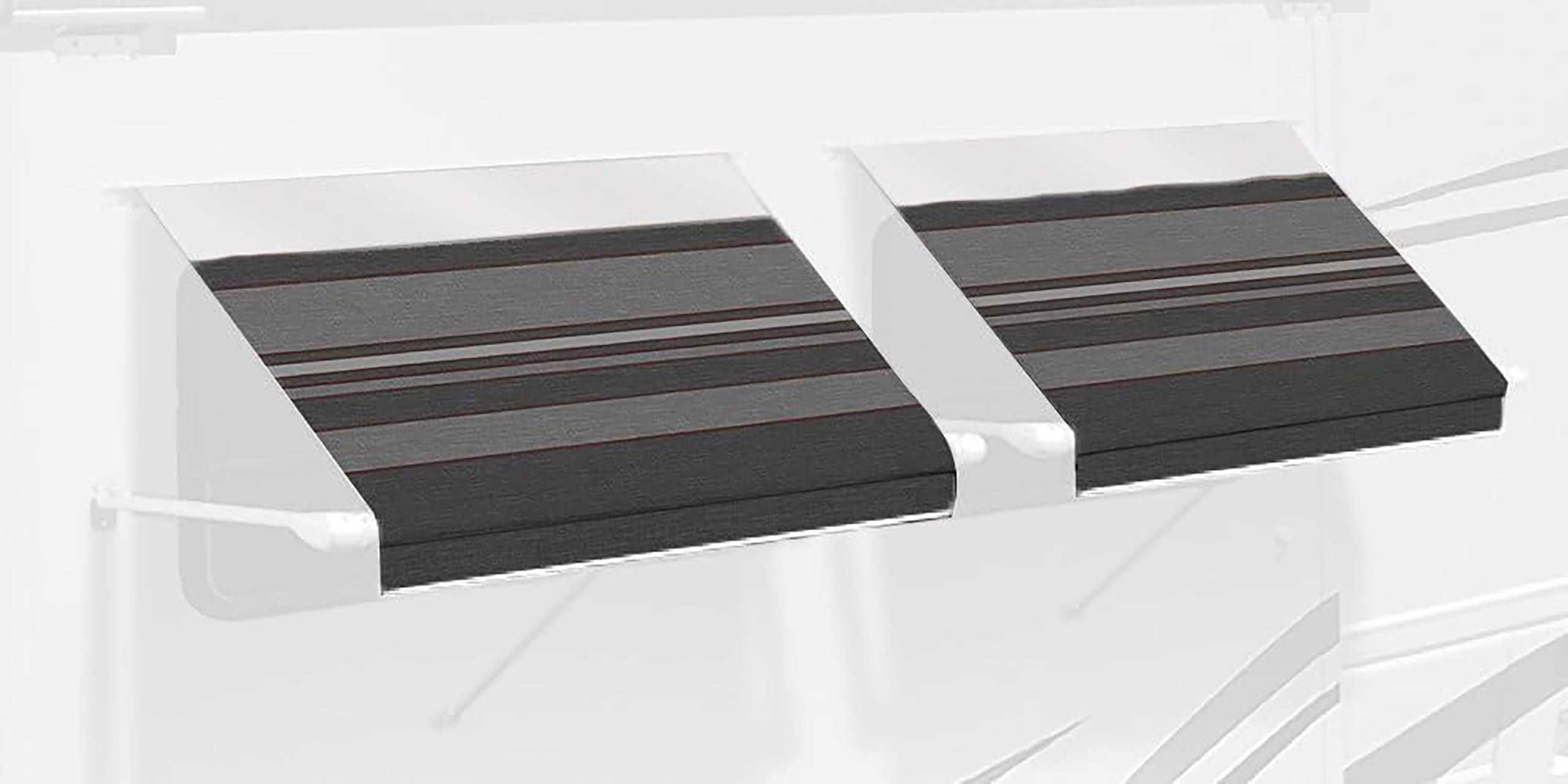 Carefree IE0607A00 SL Premium Charcoal 6.0' Long RV Camper Complete Window Awning with White Arms (Charcoal Stripe with White Wrap and Red Tenera Thread) - Image 5